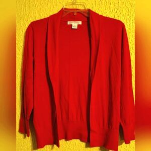 Red August Silk Cardigan - Medium